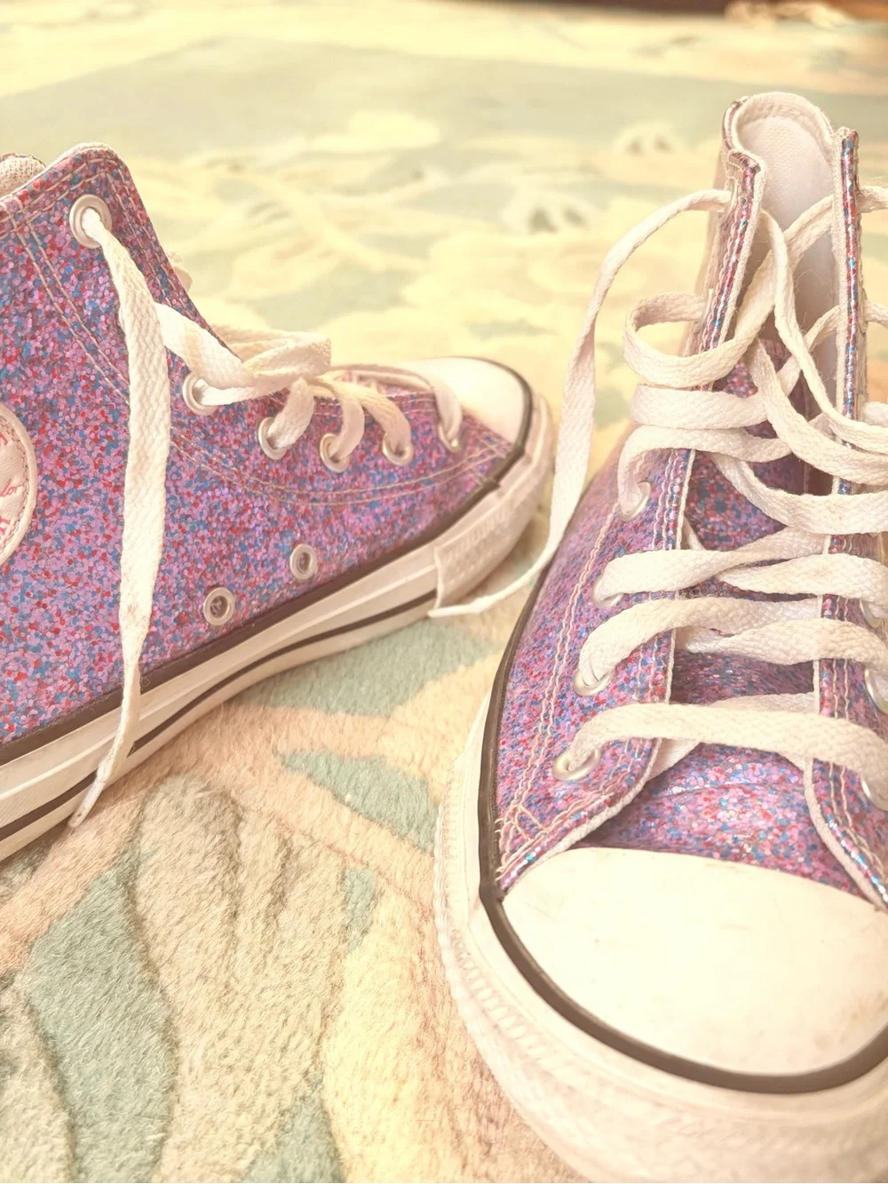 Converse High Top Sneakers - Pink Purple Glitter - Picture 4 of 4